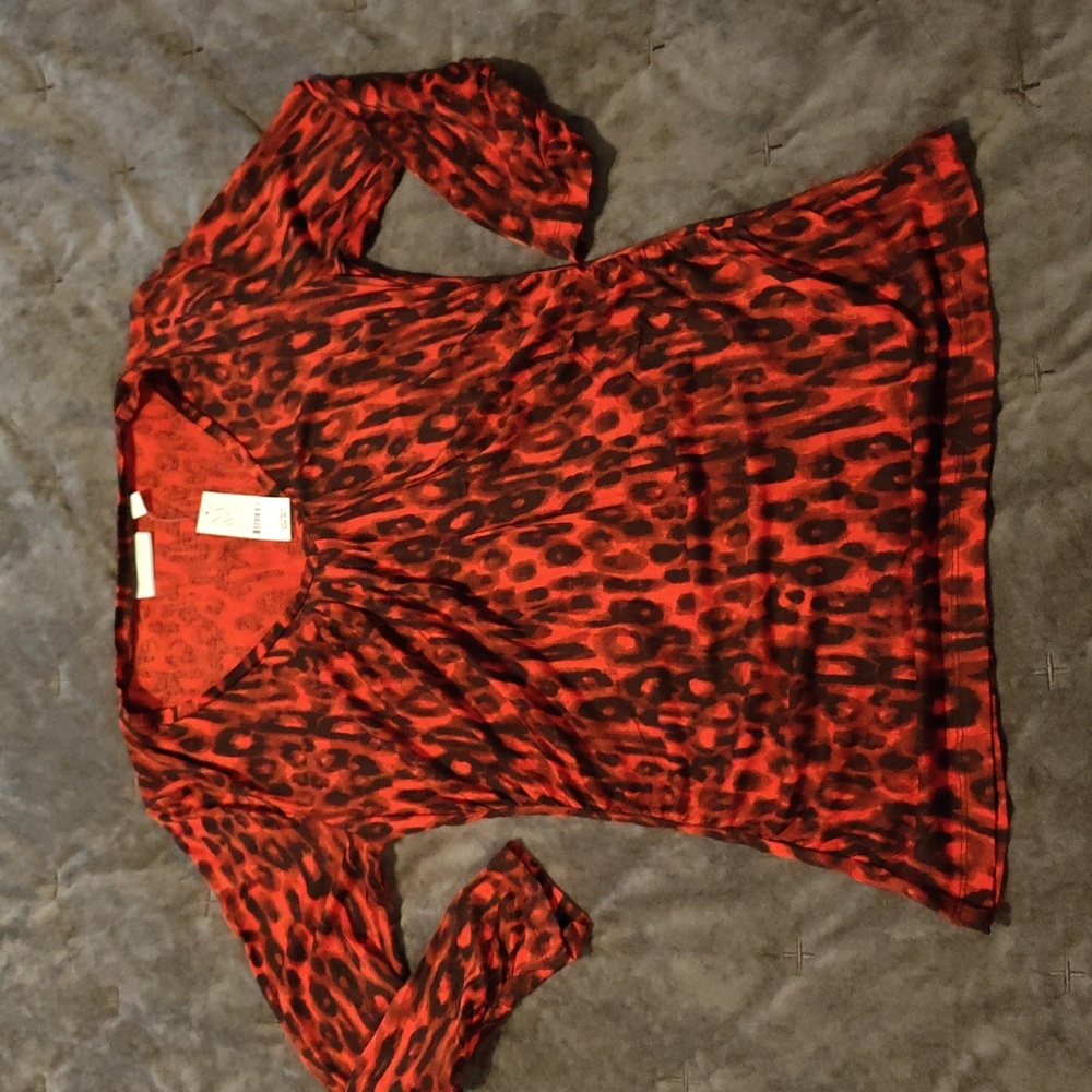 NWT New York & Company animal print blouse